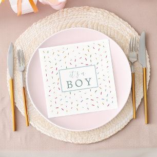 Serviette En Papier Paillettes Colorées C'est Un Garçon Baby Shower Pa