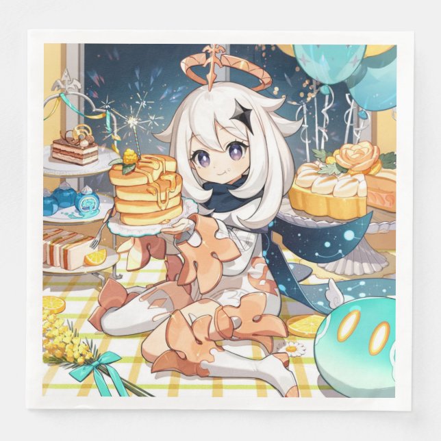 Serviette En Papier Paimon Genshin Impact Napkin (Devant)