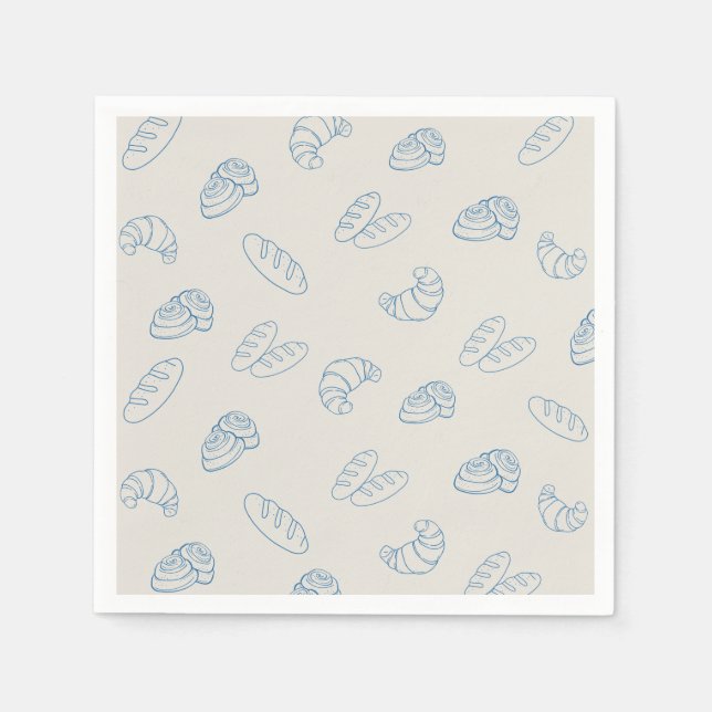 Serviette En Papier Pain dans le Baby shower four Pain rustique servie (Devant)