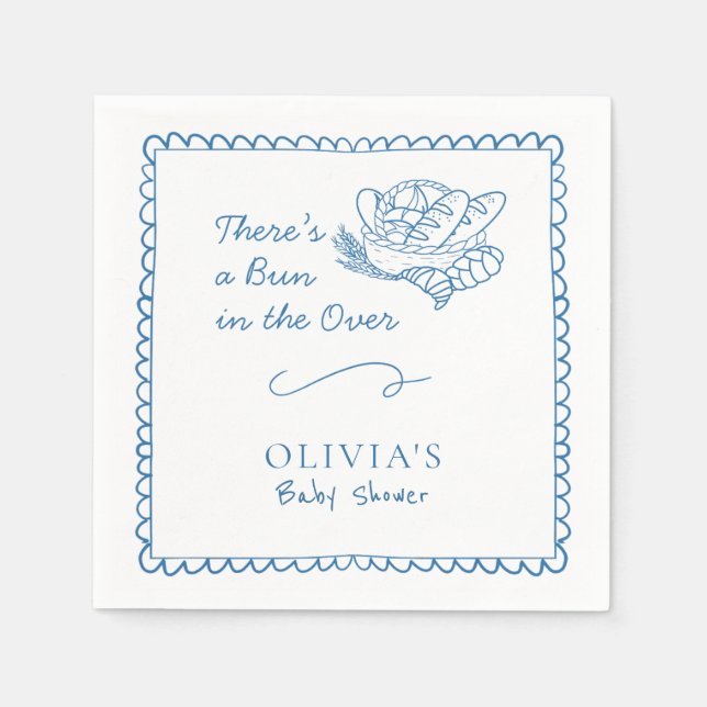 Serviette En Papier Pain dans le Baby shower four serviettes rustiques (Devant)