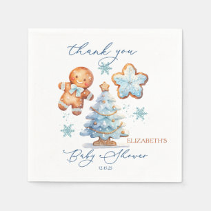 Serviette En Papier Pain d'épice Boy Christmas Tree Baby shower Merci