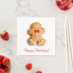 Serviette En Papier Pain d'épices Homme Cookies Fêtes Noël