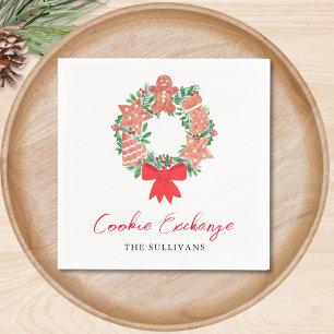 Serviette En Papier Pain d'épices Noël Holiday Cookie Exchange