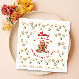 Serviette En Papier Pain d'hiver Baby shower d'arbre de Noël