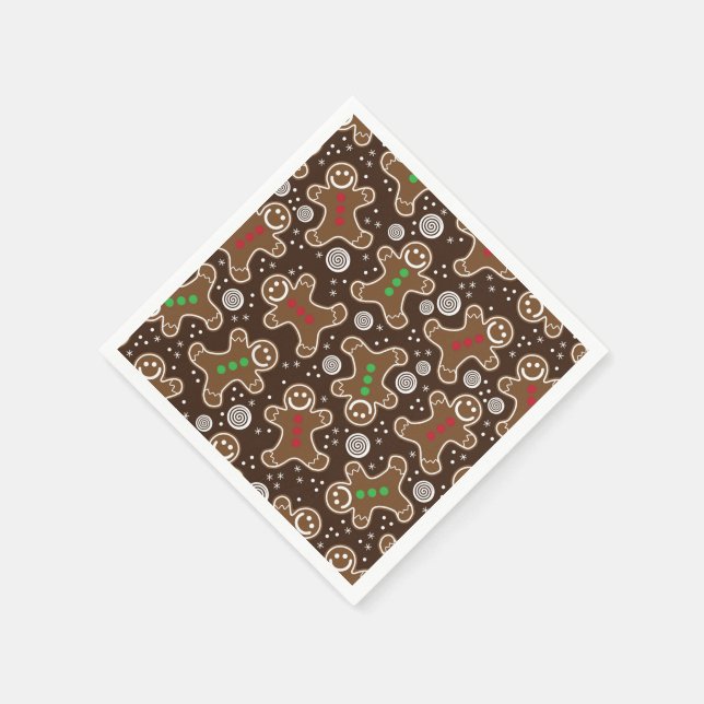 Serviette En Papier Pains d'épices Brown Red Green Christmas (Coin)