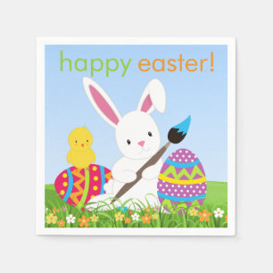 Serviette En Papier Paint lapin doux Oeufs de Pâques Papier serviettes