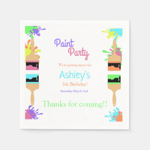 Serviette En Papier Paint Party Invitation, Art Party, Anniversaire