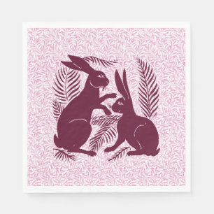 Serviette En Papier Paire Art nouveau de lapins De Morgan et Morris