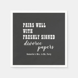 Serviette En Papier Pairs Bien Divorce Papier Noir Juste Divorcé Parti