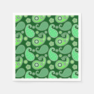 Serviette En Papier Paisley motif, Emerald et Jade Green