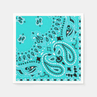 Paisley Turquoise Bandana Scarf BBQ Pique-nique Na