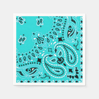 Serviette En Papier Paisley Turquoise Bandana Scarf BBQ Pique-nique Na