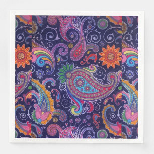Serviette En Papier Paisley violet rose