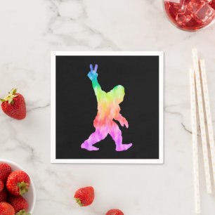 Serviette En Papier Paix Amour Bigfoot    