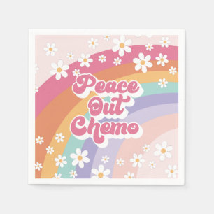 Serviette En Papier Paix contre la chimiothérapie rétro arc-en-ciel Ma