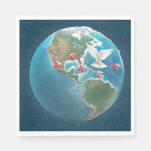 Serviette En Papier Paix de Noël avec la colombe blanche