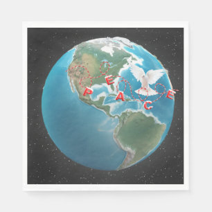 Serviette En Papier Paix de Noël avec la colombe blanche