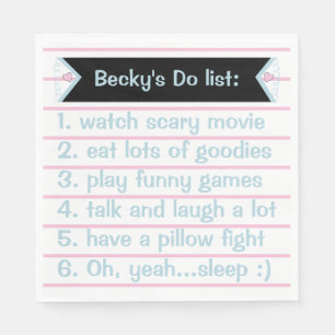 Serviette En Papier Pajama rose Llama Joueur de fête d'anniversaire