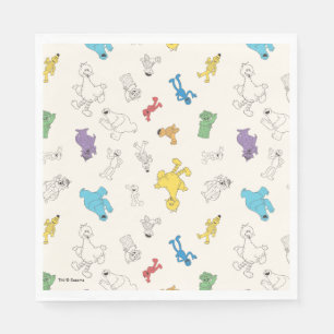 Serviette En Papier Pal de rue Sésame Motif Vintage coloré