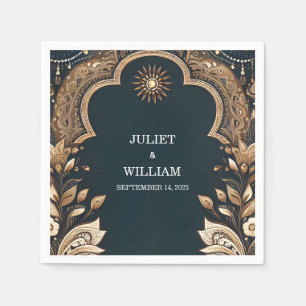 Serviette En Papier Palace Hindi Henna Mehndi Mariage de style indien