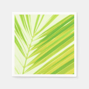 Serviette En Papier Pale Green Pastel Palm Feuilles