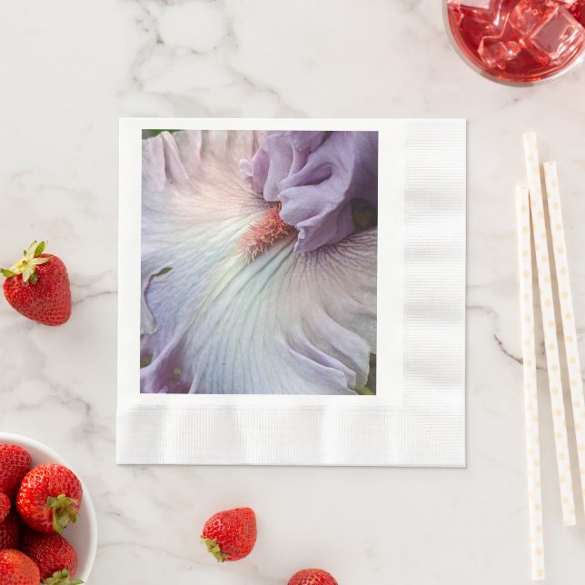 Serviette En Papier Pale violet Iris Floral serviettes (En situation)