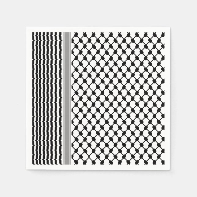 Serviette En Papier Palestinienne Hatta Keffiyeh Kufiya Folk (2 Motifs (Devant)