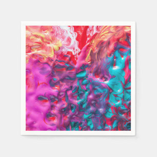 Serviette En Papier Palette de peinture abstraite colorée en tourbillo