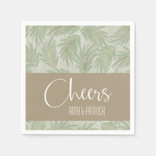 Serviette En Papier Palm Frances Gold vert