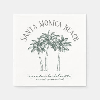 Serviette En Papier Palm Tree Colorée Bachelorette Party