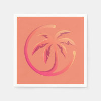 Palmier orange rose chaud moisi sur le corail