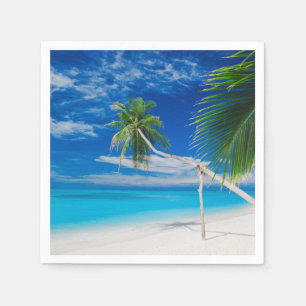 Serviette En Papier Palmiers de plage Tropical Blue Exotic Bahamas Bea