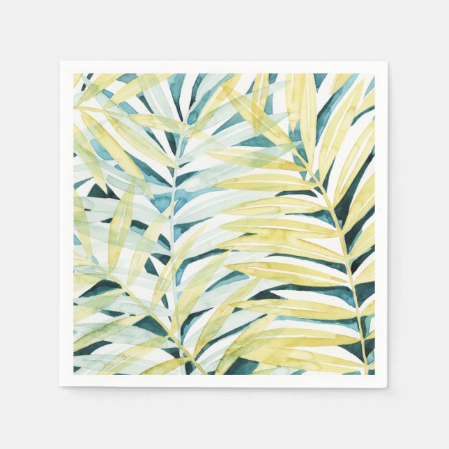 Serviette En Papier Palmiers éclairés - Palmiers Feuilles (Devant)