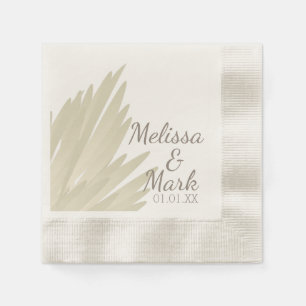 Serviette En Papier Pampas bohème Simple Beige Brown Mariage Party