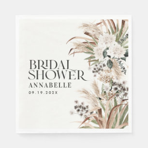 Serviette En Papier Pampas douche nuptiale herbe moderne élégant natur