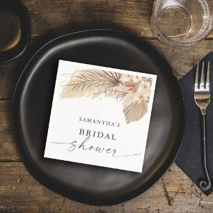 Serviette En Papier Pampas Grass Dried Palm Bridal Shower
