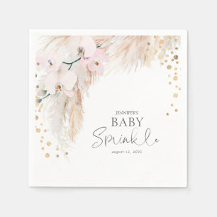 Serviette En Papier Pampas Grass Rose Floral Bébé Parsemé