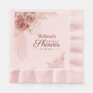 Serviette En Papier Pampas Grass Terracotta Rose Fête des mariées Flor