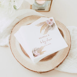Serviette En Papier Pampas herbe baby shower boho
