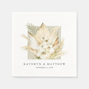 Serviette En Papier Pampas luxuriante Grass Classic Boho Mariage servi