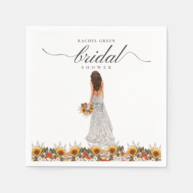 Serviette En Papier Pampas Mariage herbe Gown Boho Fête des mariées (Devant)