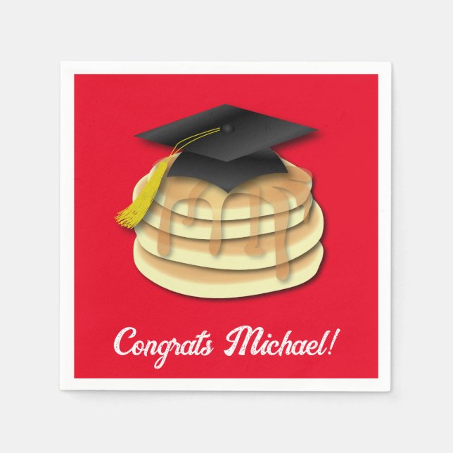 Serviette En Papier Pancake Brunch Graduation Party Invitation (Devant)