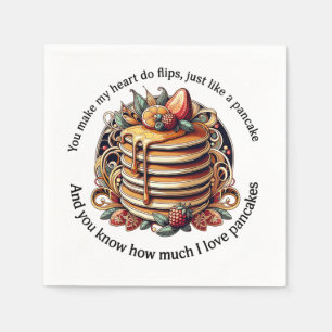 Serviette En Papier Pancake Flips of Love Napkins