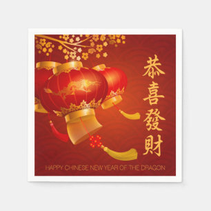 Serviette En Papier Pancarte traditionnelle chinoise du Nouvel An