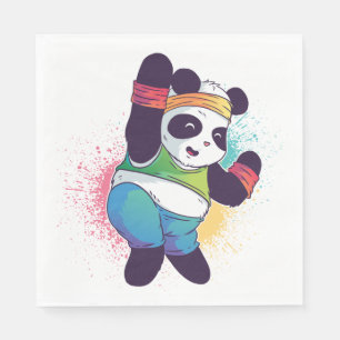 Serviette En Papier Panda Bear Dabbing Baby shower de danse Anniversai