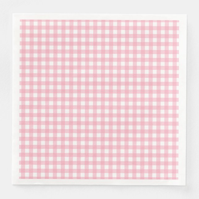 Serviette En Papier Panier classique rose Buffalo Plaid Motif serviett (Devant)