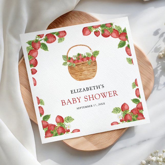 Serviette En Papier Panier de fraises Berry Baby shower sucré (Créateur téléchargé)