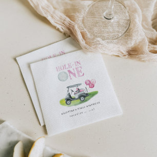Serviette En Papier Panier de golf rose Trou en un