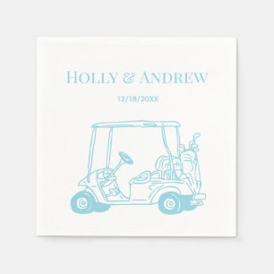 Serviette En Papier Panier de golf Sac de golf Clubs de golf Mariage D