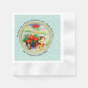 Serviette En Papier Panier de Noël Vintage adorable